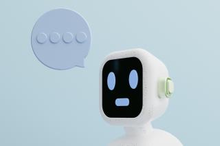 a robot chatting