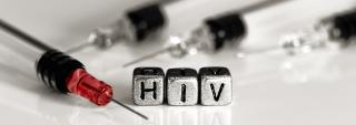 Block letters spelling out HIV