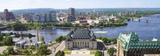 An aerial view of the Supreme Court of Canada