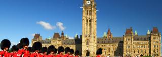 Queen's Guard marching on Parliament Hill