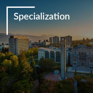 Ariel of UBC campus, with word "Specialization"