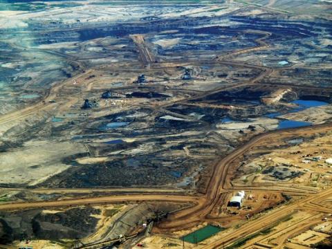 Aerial photo of Alberta tar sands