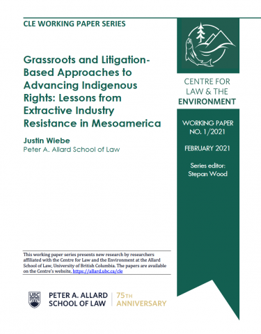 Cover Page for Grassroots and Litigation-Based Approaches to Advancing Indigenous Rights: Lessons from Extractive Industry Resistance in Mesoamerica