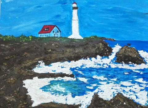 A painting by Oposa, titled “The Lighthouse of Hope”. Photo: Tony Oposa 