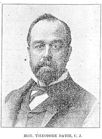 Image of Davie CJ accompanying his obituary in the Colonist, 8 March 1898