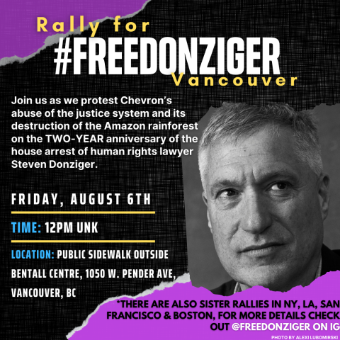 Event image for Rally for #FreeDonziger Vancouver