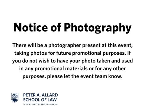 Notice of Photography