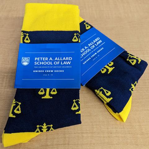 Yellow and blue socks