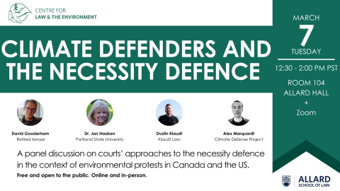 Social media card announcing the Necessity Defence Panel