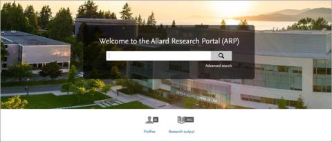 Screen capture of ARP website