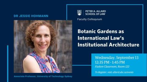 2023 09 13 - Botanic Gardens as International Law’s Institutional Architecture - LAW