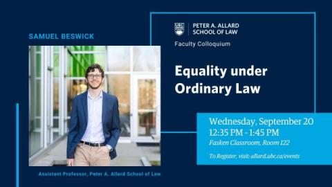 2023 09 20 - Equality under Ordinary Law - LAW