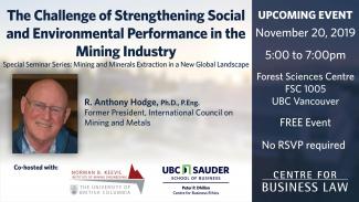 The Challenge of Strengthening Social and Environmental Performance in the Mining Industry Poster