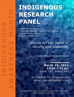Indigenous Research panel Poster