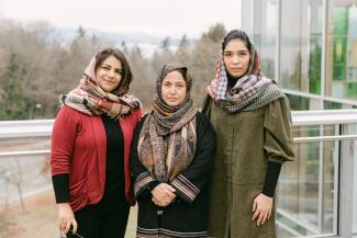 Judges Freshta Masomi, Zamila Sangar and Bibi Wahida Rahimi