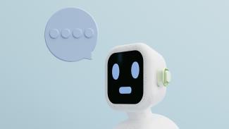 a robot chatting