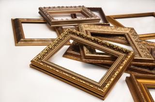 Pile of empty art frames