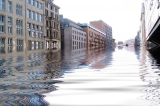 A flooded city
