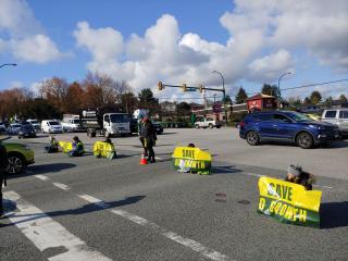 Photo of Save Old Growth protestors blocking Grandviw