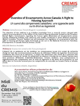 Overview of Encampments Across Canada: A Right to Housing Approach