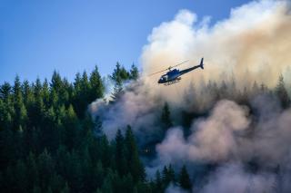 Helicopter fighting BC forest fires.