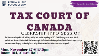 Clerkship Info Session (Tax Court of Canada)