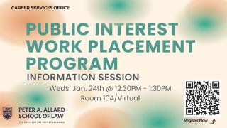 Public Interest Work Placement Program Info Session