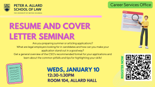 CSO Resume and Cover Letter Seminar