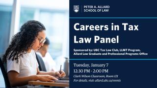 2025 01 07 - Careers in Tax Law Panel - LAW