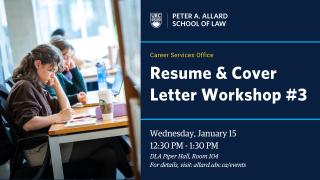 2025 01 15 - Resume & Cover Letter Workshop 3 - LAW