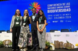 Photo of Canadian youth delegation at Convention on Biological Diversity COP-16 meeting, Cali, Colombia, 2024