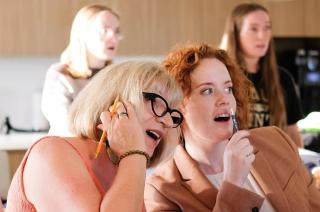 Rhona and Alison at The Lawyer Show rehearsals