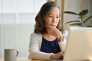 woman on computer