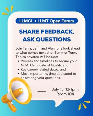 2025 07 15 - Open Forum LLMCL LLMT - LAW